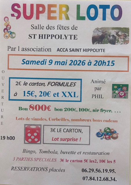 Super Loto Samedi 9 Mai à 20h15